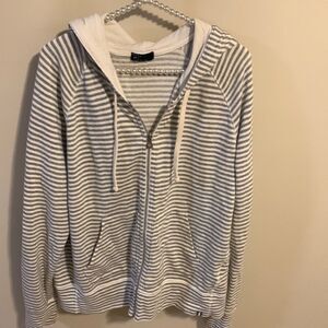Gap striped jacket grey and white striped size xl